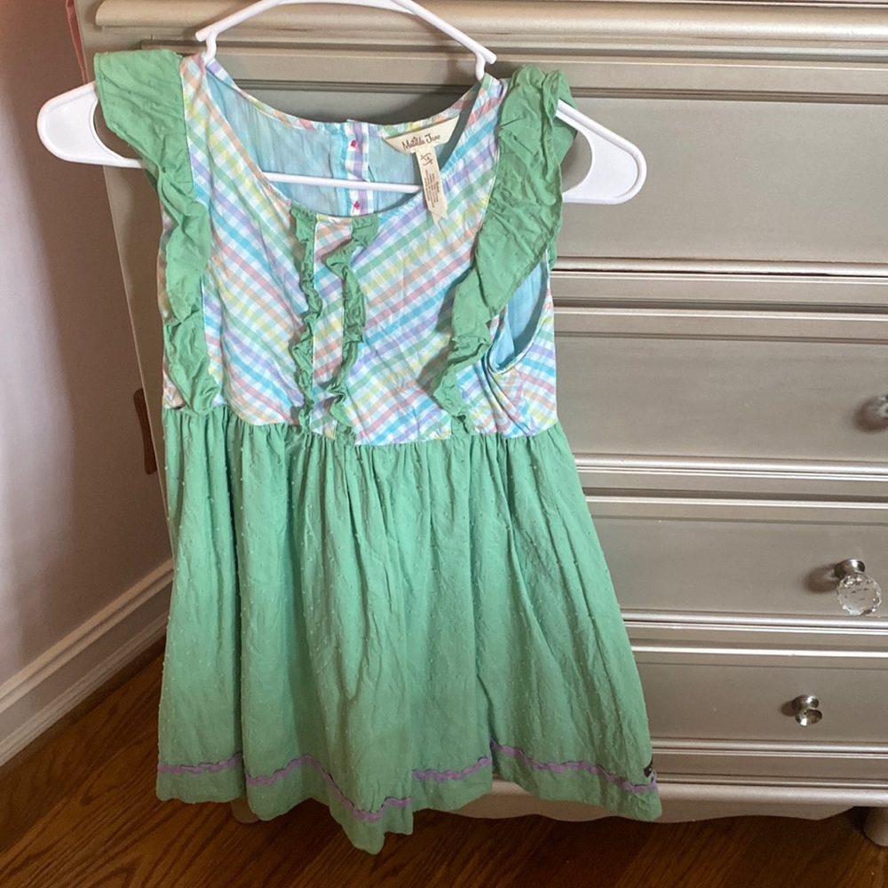 Matilda Jane Perfect Easter Dress size 14 green lilac with pastel accents